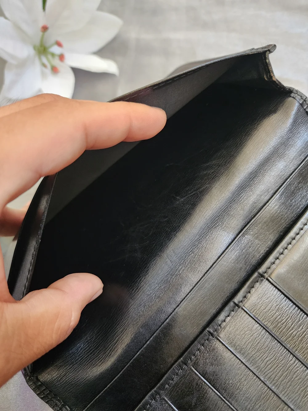Louis Vuitton Black Epi Leather Card Holder/long Wallet